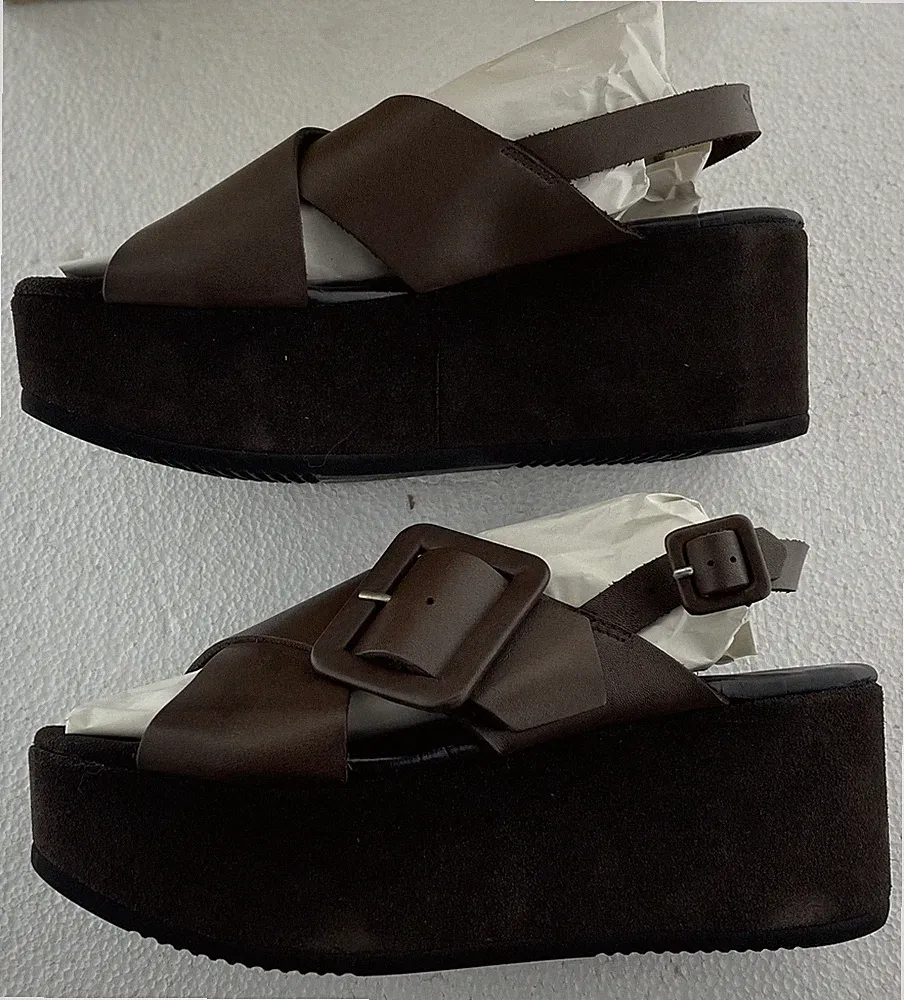 Shabbies Amsterdam Keilsandaletten taupe