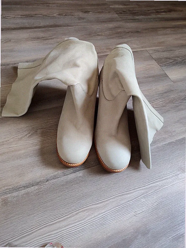 Shabbies Amsterdam Stiefel 40 Grau Keilabsatz Gebraucht Sehr Guter Zustand