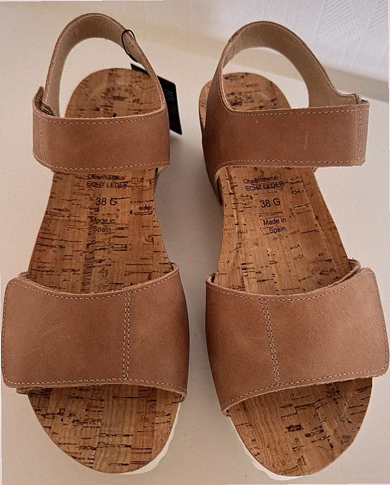 Sioux Damen Sandale Yagmur-700, Größe 38, cognac, Leder, Klettverschlüsse