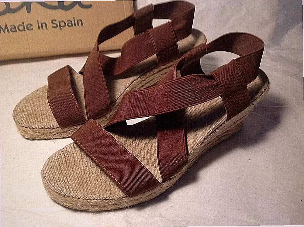 SKA Damen Sandale, elastisch Gr. moro, Größe 37 IT, VINTAGE, gebraucht, Made in Spain