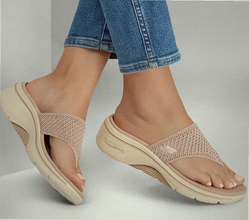 SKECHERS - Arch Fit 2.0 Carrie - Damen-Flip-Flops taupe - NEU!!