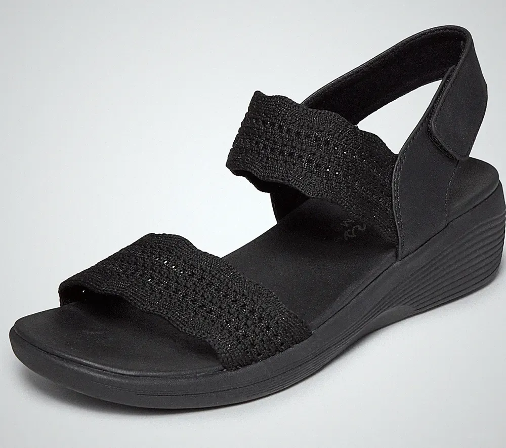 SKECHERS ARYA Sandale Sommerschuh, Keilsandalette mit Luxe Foam Gr. 37