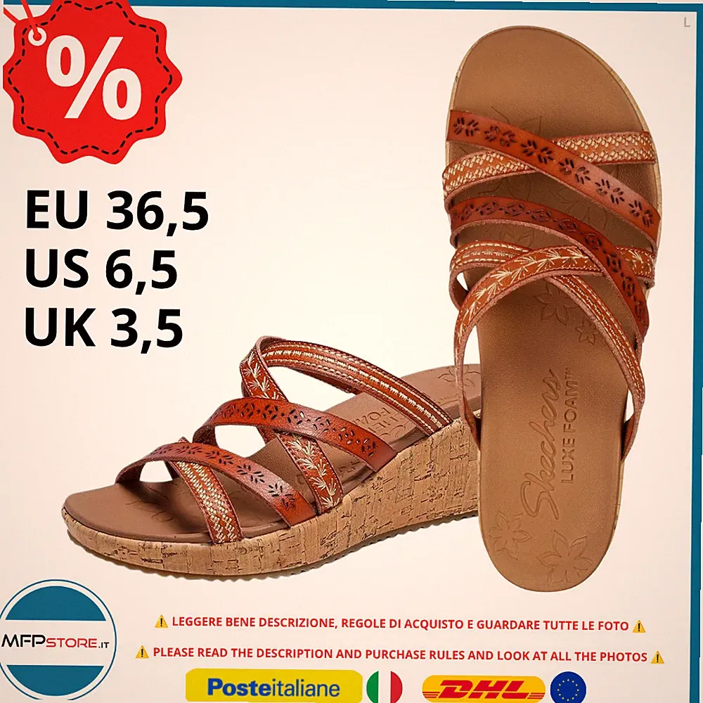 Skechers Beverlee Tiger Posse Damen Sandalen mit Keilabsatz EU 36,5