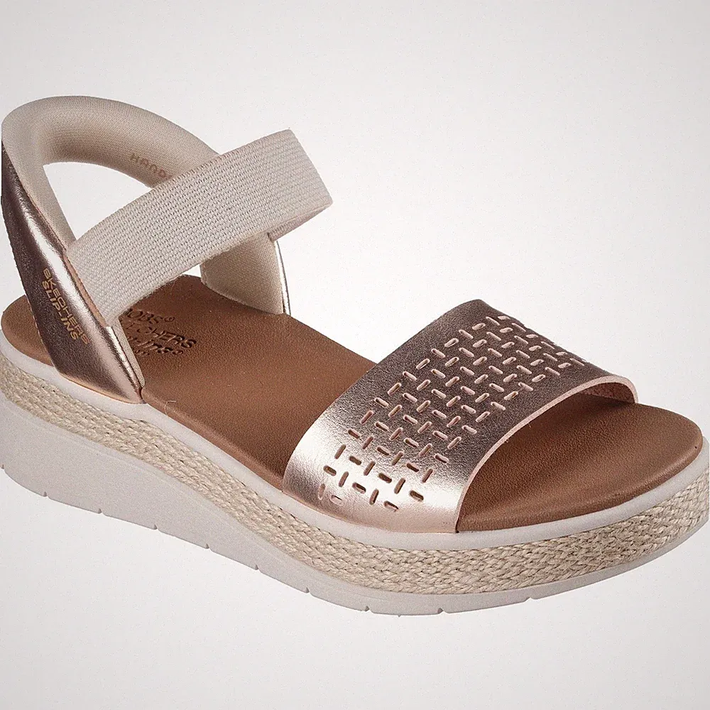 skechers damen sandalen slip in keilabsatz
