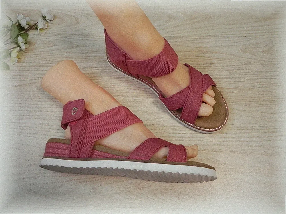 Skechers Bobs * tolle Sandalen Altrosa kleiner Keil Absatz Gr. 37,5 - 38 wie Neu