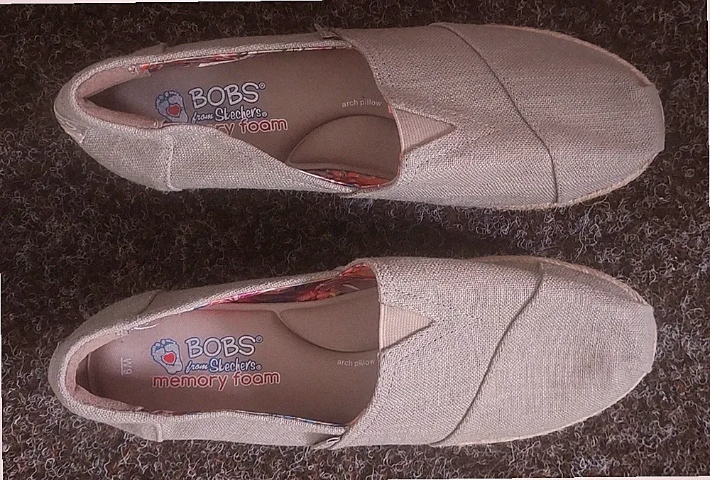 Skechers Damen bobs sn 34101 tpe slipper beige textil foam espadrille EU 39