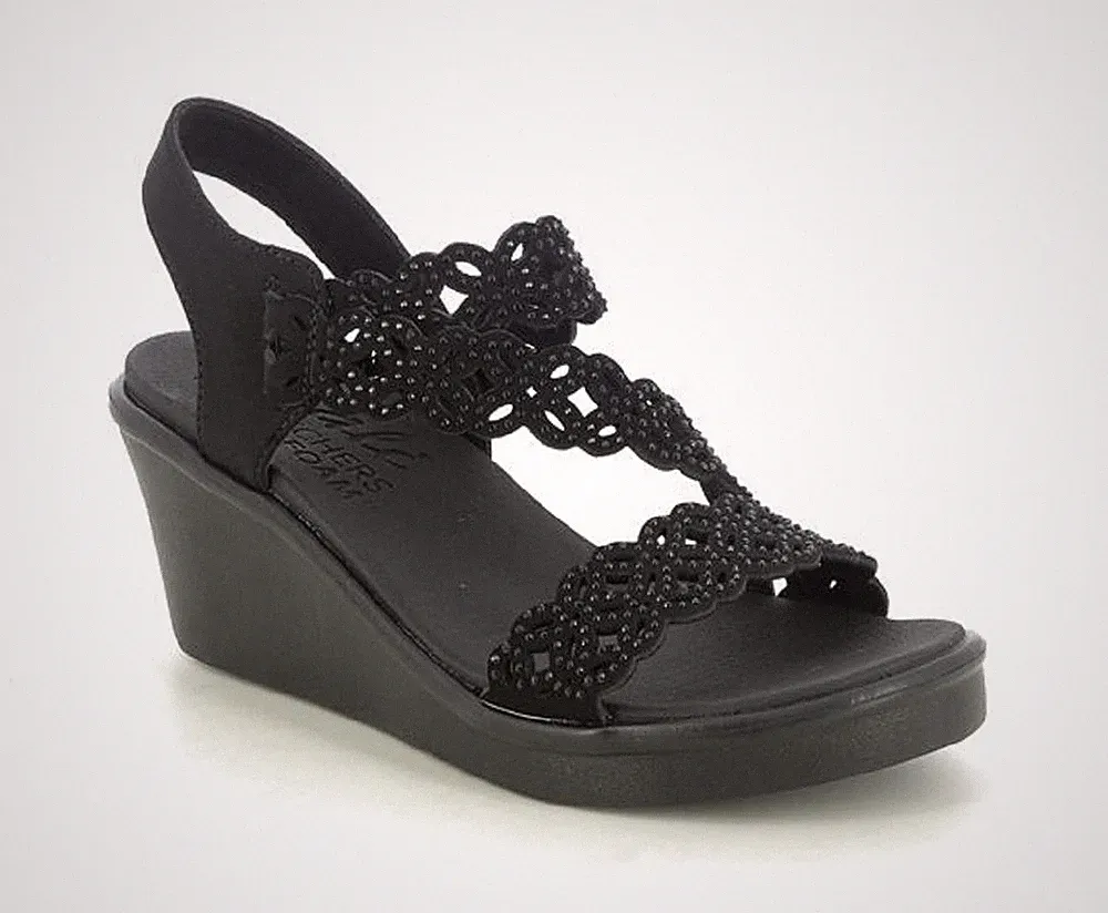 Skechers Damen Comfort Strass Luxe Foam Slipper Dayz Keilsandale