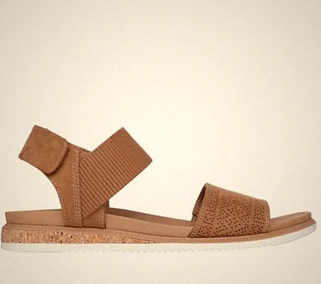 Skechers Desert Kiss Low Sandalen Damen Mit Riemen 3 Cm Keil Absatz, Klette