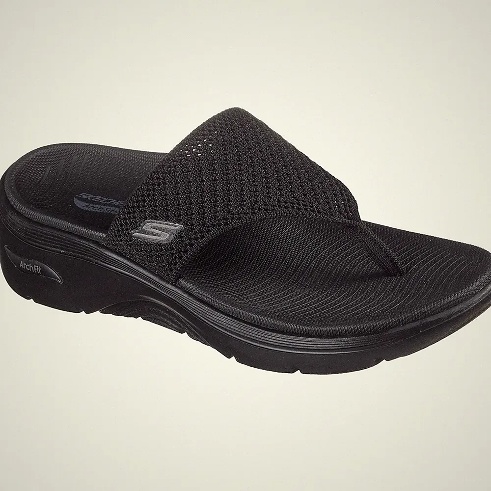 Skechers Go Walk Arch Fit 2.0 Polyester Damen Sandalen In Schwarz
