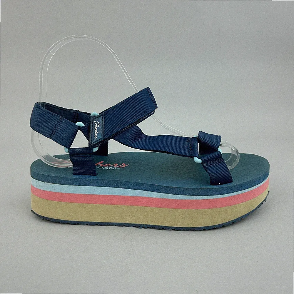 Skechers Sandalen Gr. UK4 Yoga Foam verstellbare Riemchen Plateau Whip It Schuhe