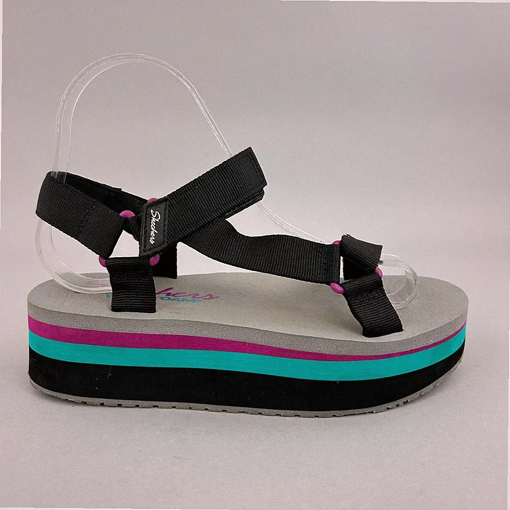 Skechers Sandalen Gr. UK4 Yoga Foam verstellbare Riemchen Plateau Whip It Schuhe