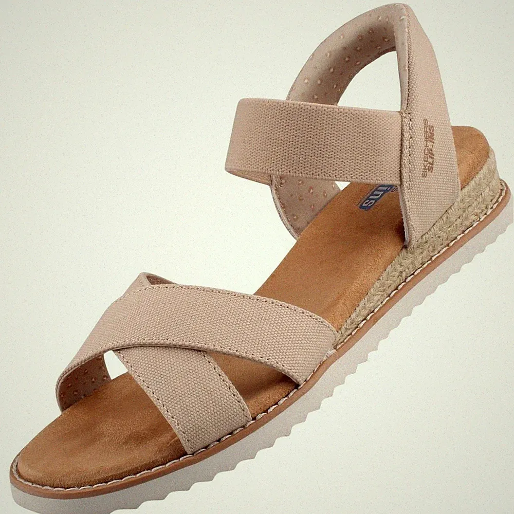 Skechers Slip-Ins Desert Kiss Golden Lily Damen Sandale Sandalette Beige 114418