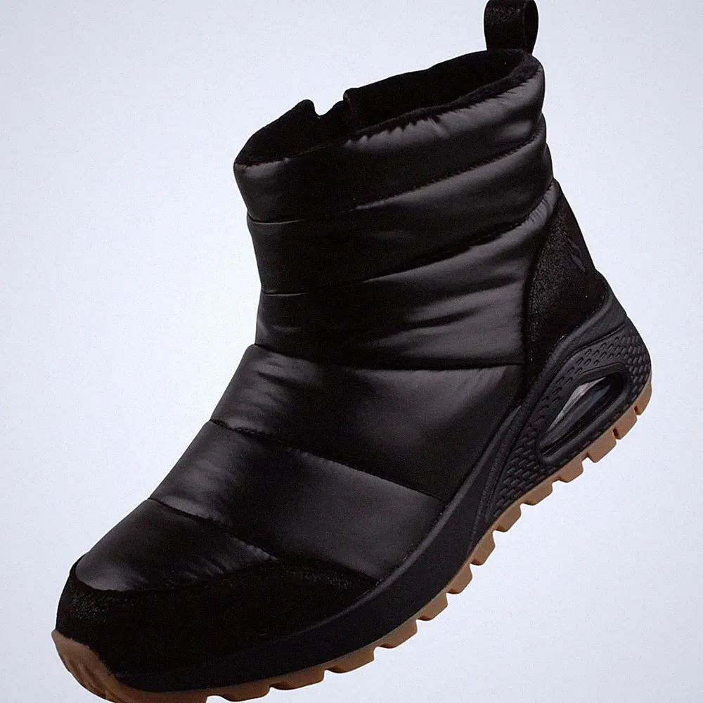 Skechers Uno Rugged Puffer Daze Damen Stiefelette Stiefel Schwarz 168127-BBK