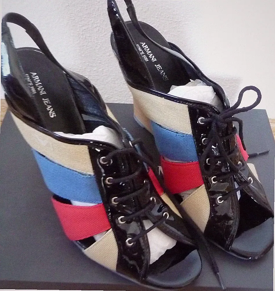 Slingpumps mit Keilabsatz Gr. 41 Armani Jeans