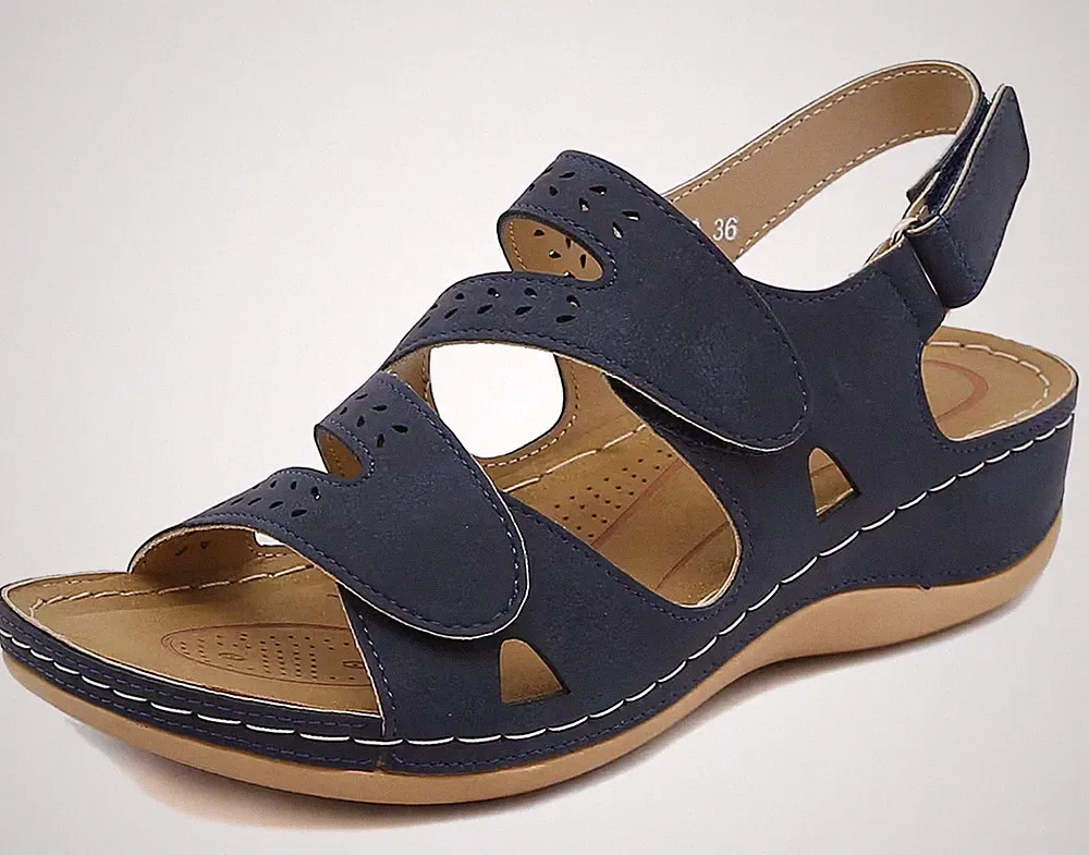 SMajong Peeptoe Sandalen Komfort Orthopädische Sandalen Anti-Rutsch Knöchelriemen UK 4,5