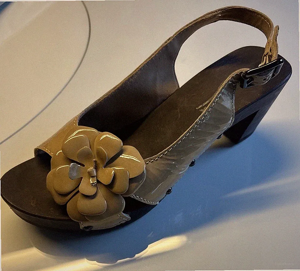 Softclox Sandale, Blume, 38, sand/ beige/ taupe, Lackleder, Plateau/ Keilabsatz