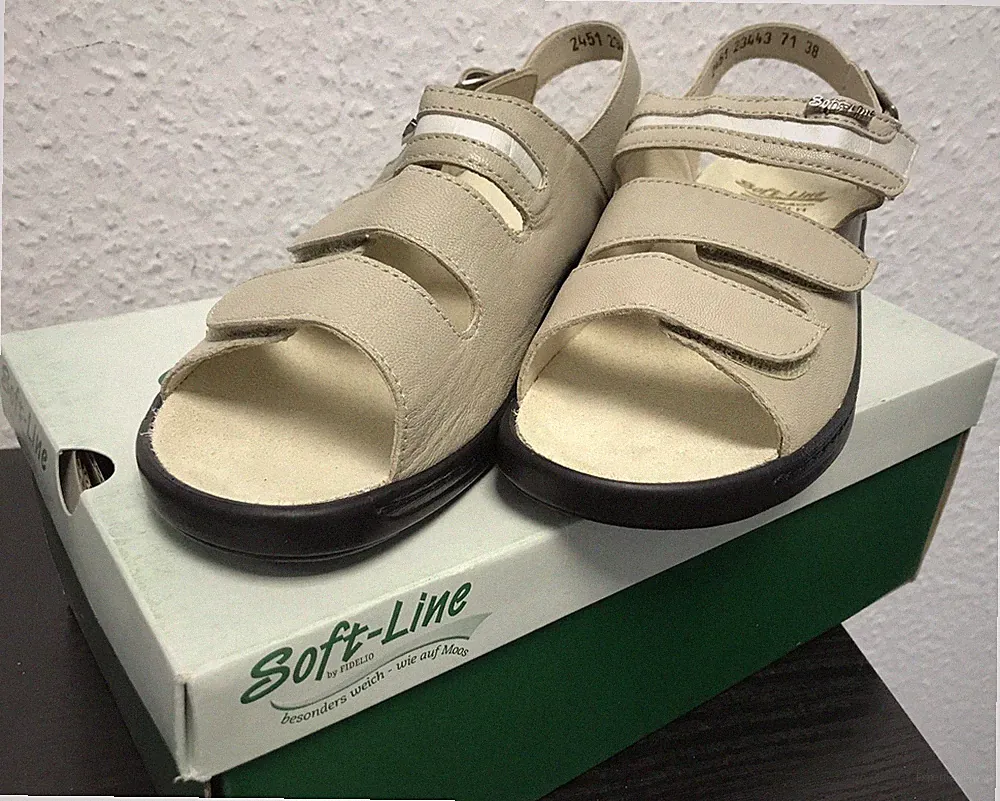 Softline by Fidelio Damen Sandalen Hedi EU 38 Silber Chevro (Creme) - Weite H