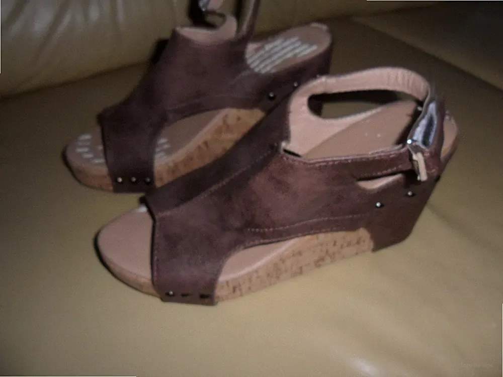Sommer Damen Freizeit Sandalen Plateau Schuhe Keilabsatz GR.39