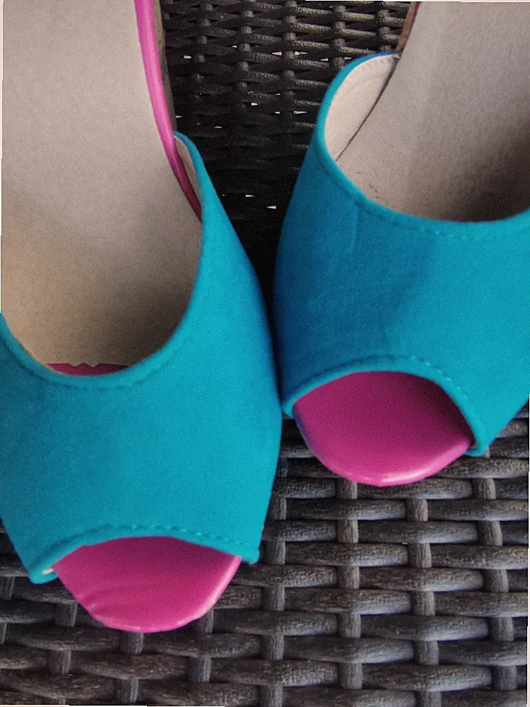 Sommerschuhe 39 Pumps Plateau Keilabsatz Blau