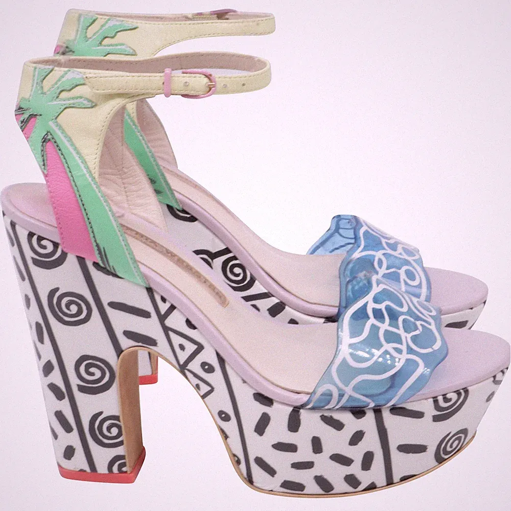 Sophia Webster Jade Malibu Plateau-Sandalen aus PVC Damen mehrfarbig UK Größe 4