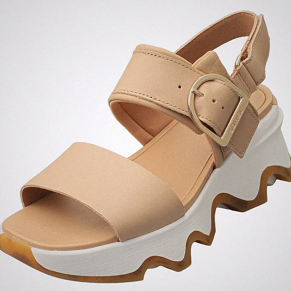 SOREL Kinetic Impact Beige Damen Keilabsatz Sandalen - 40 EU