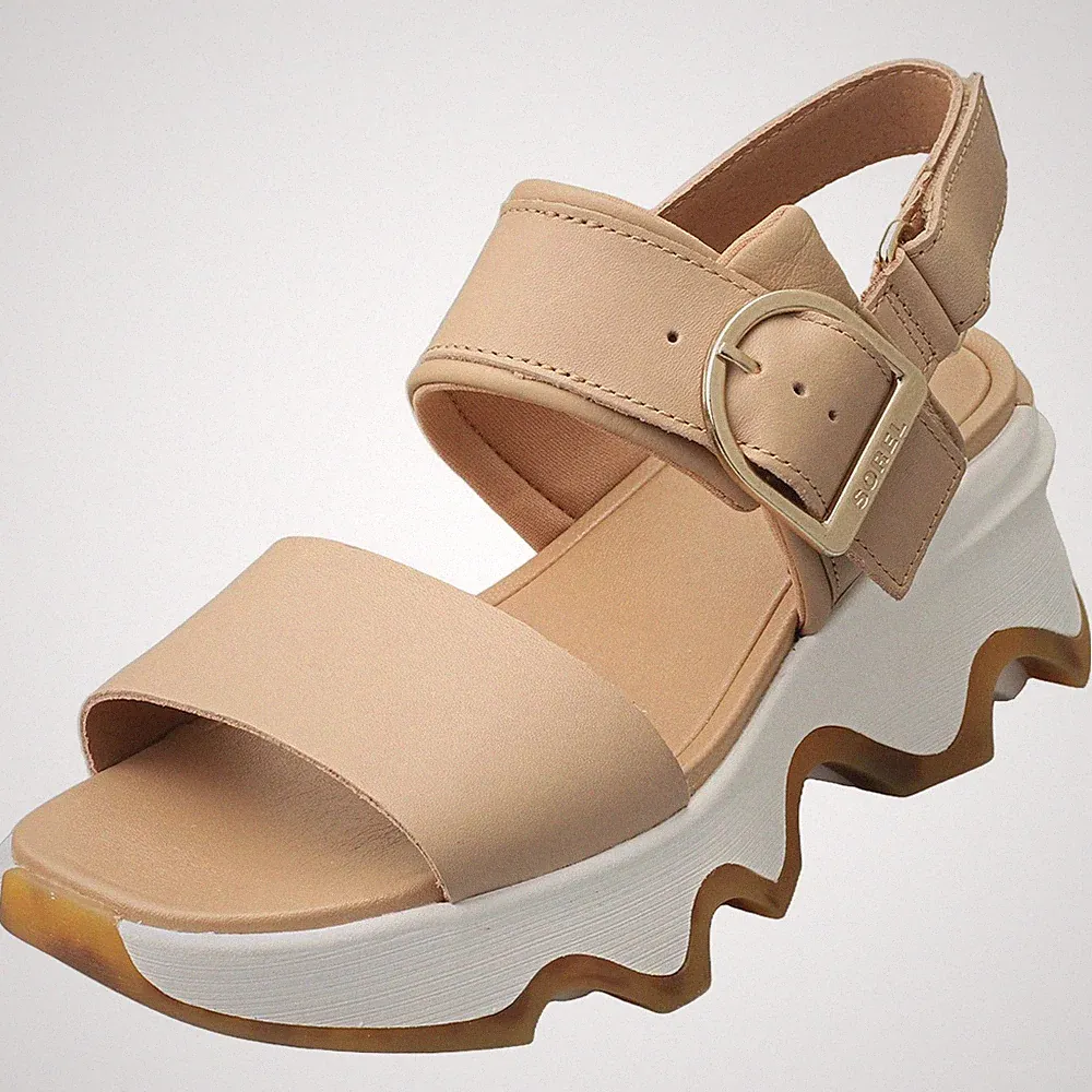SOREL Kinetic Impact Beige Damen Keilabsatz Sandalen - 40 EU