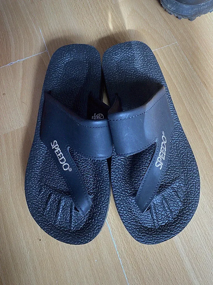 Speedo Damen-Sandalen UK 5 Flip-Flop Riemen schwarz Synthetik leichter Keilabsatz Schuh