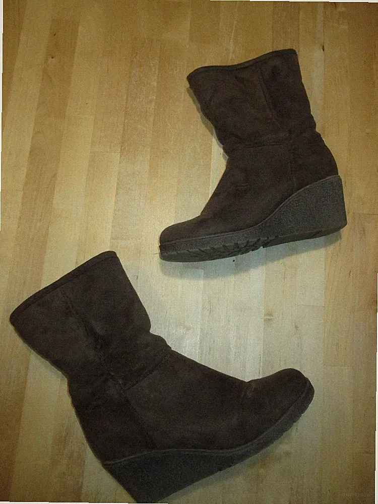Spicy Stiefeletten Keilabsatz 7cm braun dunkelbraun Grösse 39