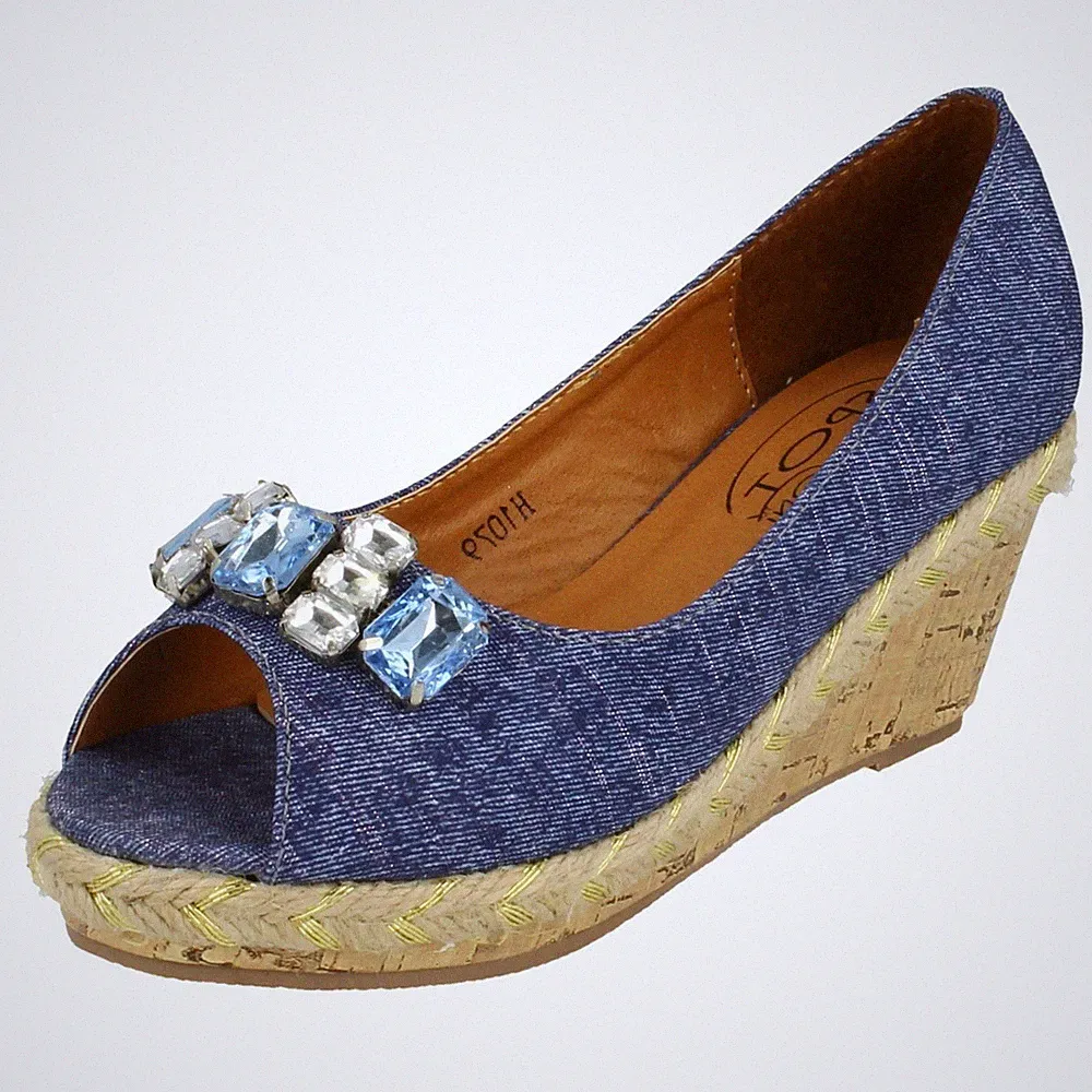 Spot On Mädchen Sandalen Aus Kork Blockabsatz Mit Bandösen (Sandal)