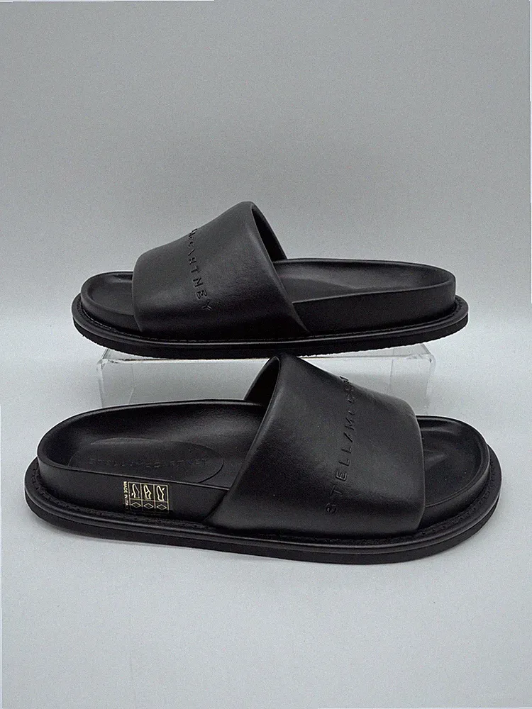 Stella McCartney Sandalen schwarz Leder Pantoletten UK 3 EU 36 neu ohne Karton