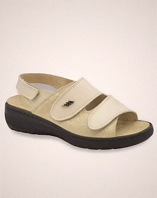StilediVita Damen Sandalen Mit Herausnehmbarem Fußbett, Keilabsatz & Schnalle