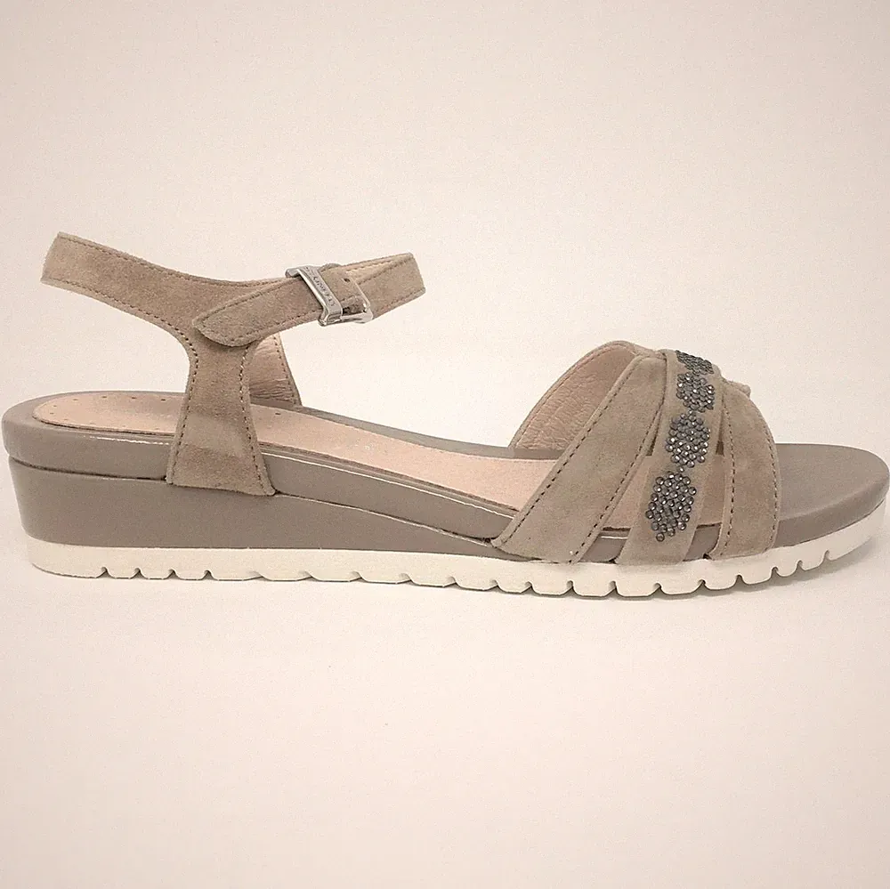 STONEFLY 210869 075 STONEFLY SANDALE NIEDRIGER KEILABSATZ MIT STRASS