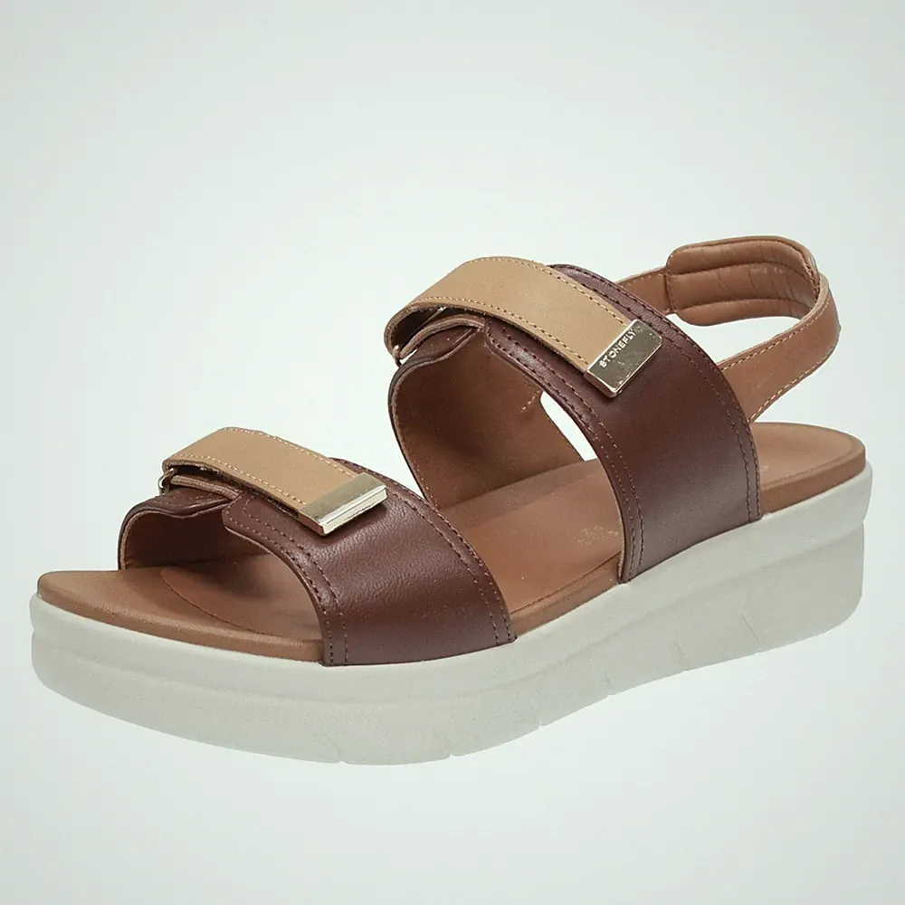 Stonefly Leder Sandalen mit braunem Keilabsatz - Größe 40 [26,5 cm] Damenschuhe