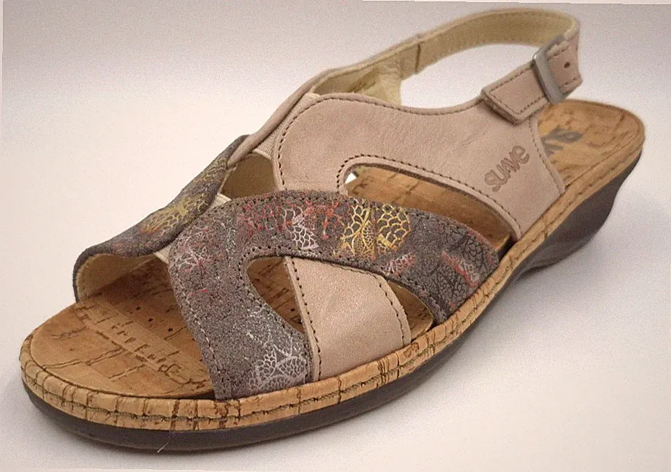 Suave 711048 Beige Gr. 36 Damen Leder Sandalen Slingback UVP: 64,95€ (5980)
