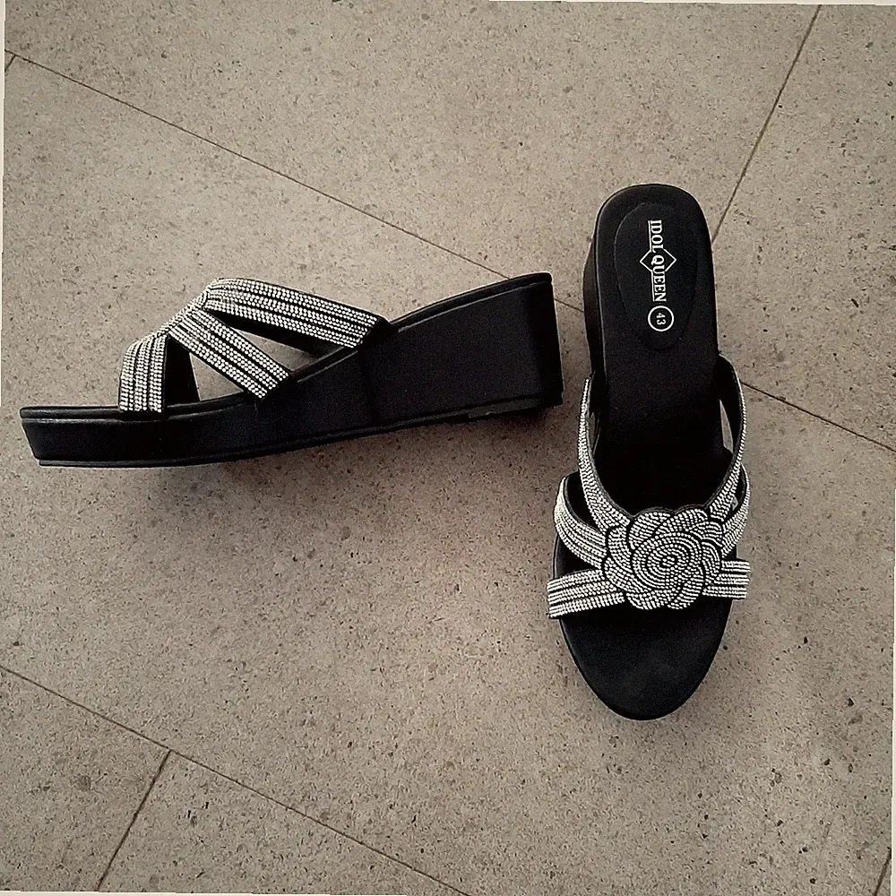 Summerstyle - Plateau Pantolette/Mules mit Keilabsatz Gr. 42 (CN 43)