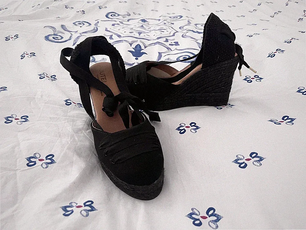 SUMMERTIME!!! JUTELAUNE!!! NEU!!! Wedges / Espadrilles / Total Black / 38