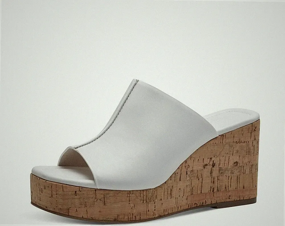 Tamaris 27225-42 Sandalen Pantoletten Leder weiß Keilabsatz 9 cm AUS LISTENRABATT