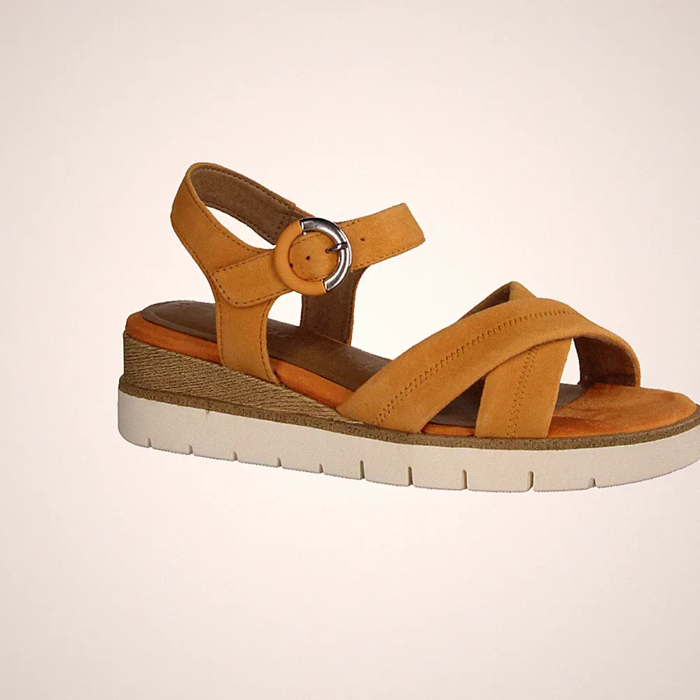 Tamaris 28202-606 Keilsandalette, Damen, Sandale, Leder, Orange - Damenschuhe