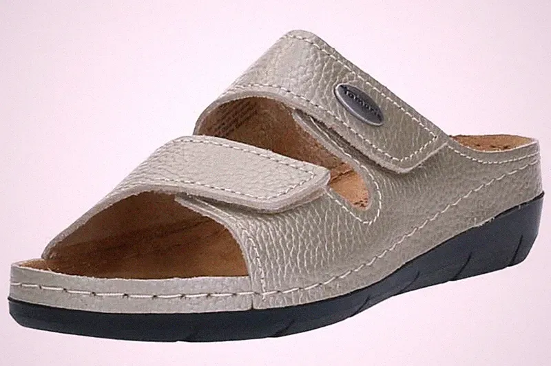 Tamaris Damen Pantoletten 1-27510-41-965 Light Gold Met