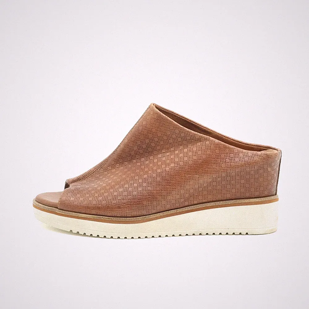 Tamaris Damen Pantoletten EU 38 Wedge Braun Komfort Sandalen