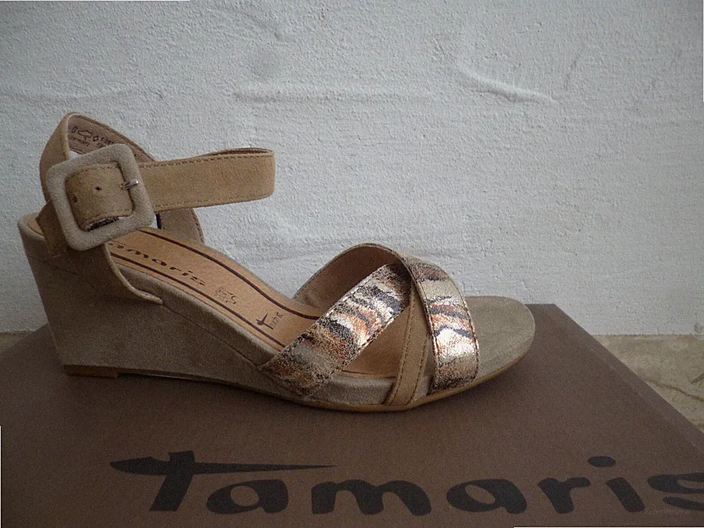 Tamaris Damen Sandale Sandalen Sandalette Sandaletten Leder braun NEU!