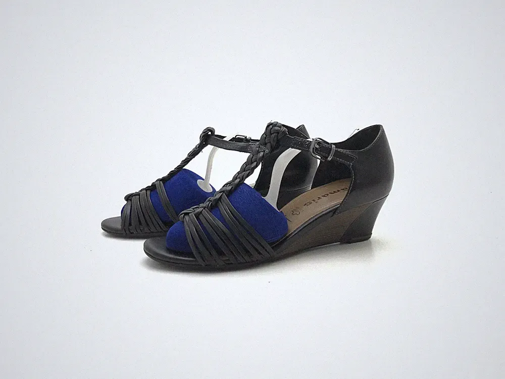 Tamaris Damen Sandale Sandalette Pantolette Schwarz Gr. 38 (UK 5)
