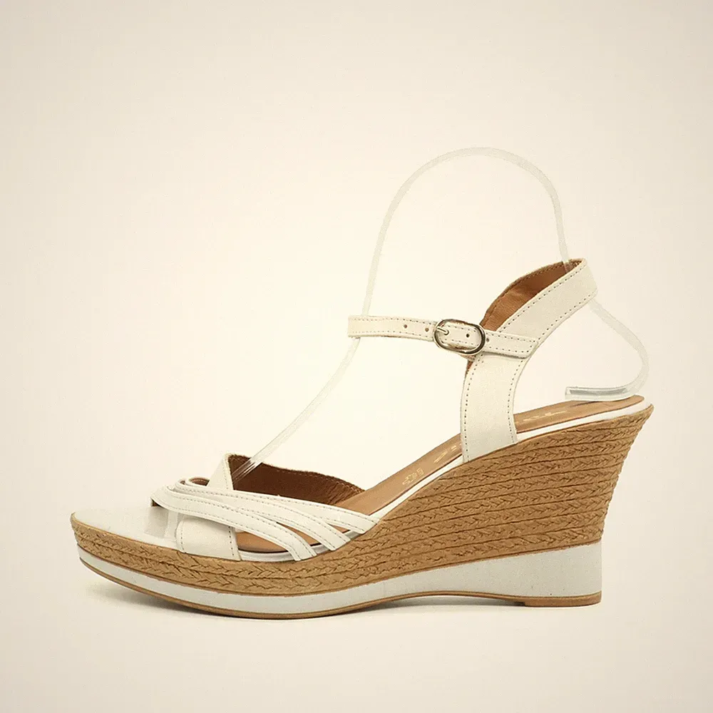 keilabsatz sandalen damen weiß
