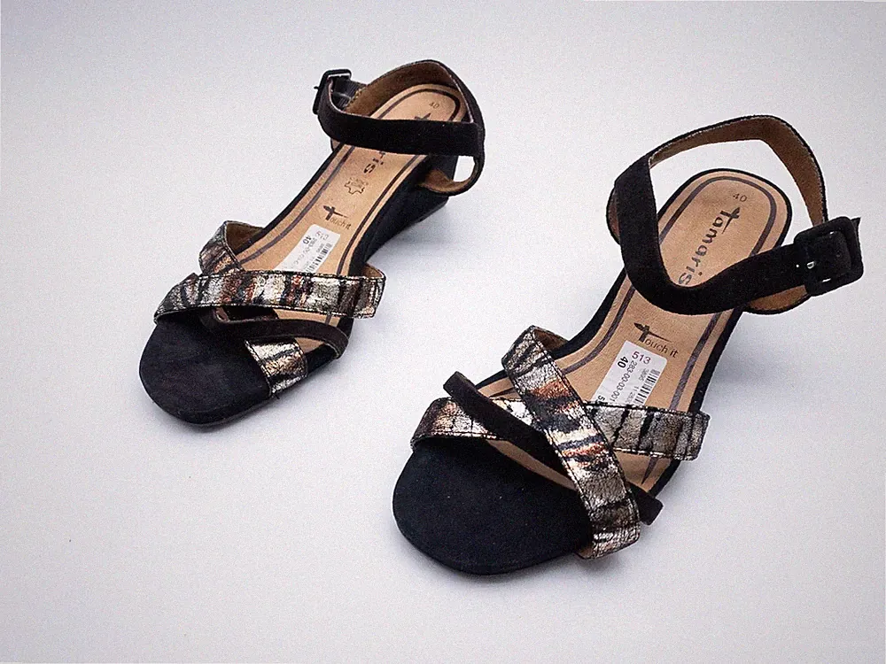 Tamaris Damen Sandalette Absatzschuh Sommerschuh Schwarz Gr. 40 EU Art. 39964-98