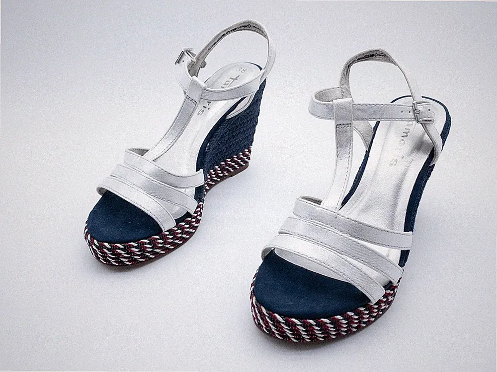 Tamaris Damen Sandalette Sandale Pumps Sommerschuh silber Gr 38 EU Art 41666-95
