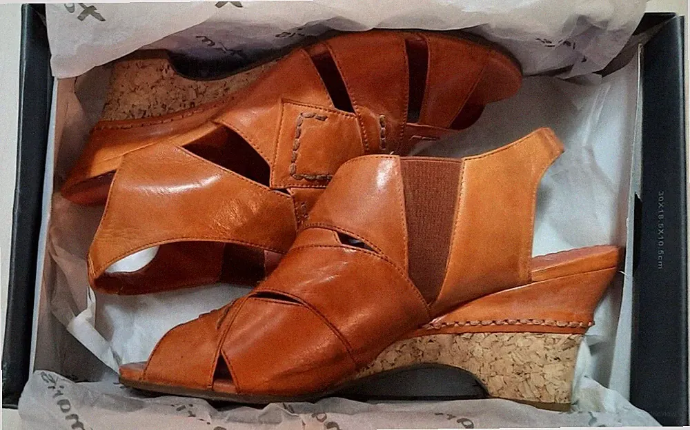 Tamaris Damen Sandalette, weiches Leder, Größe: 40, Farbe: Orange