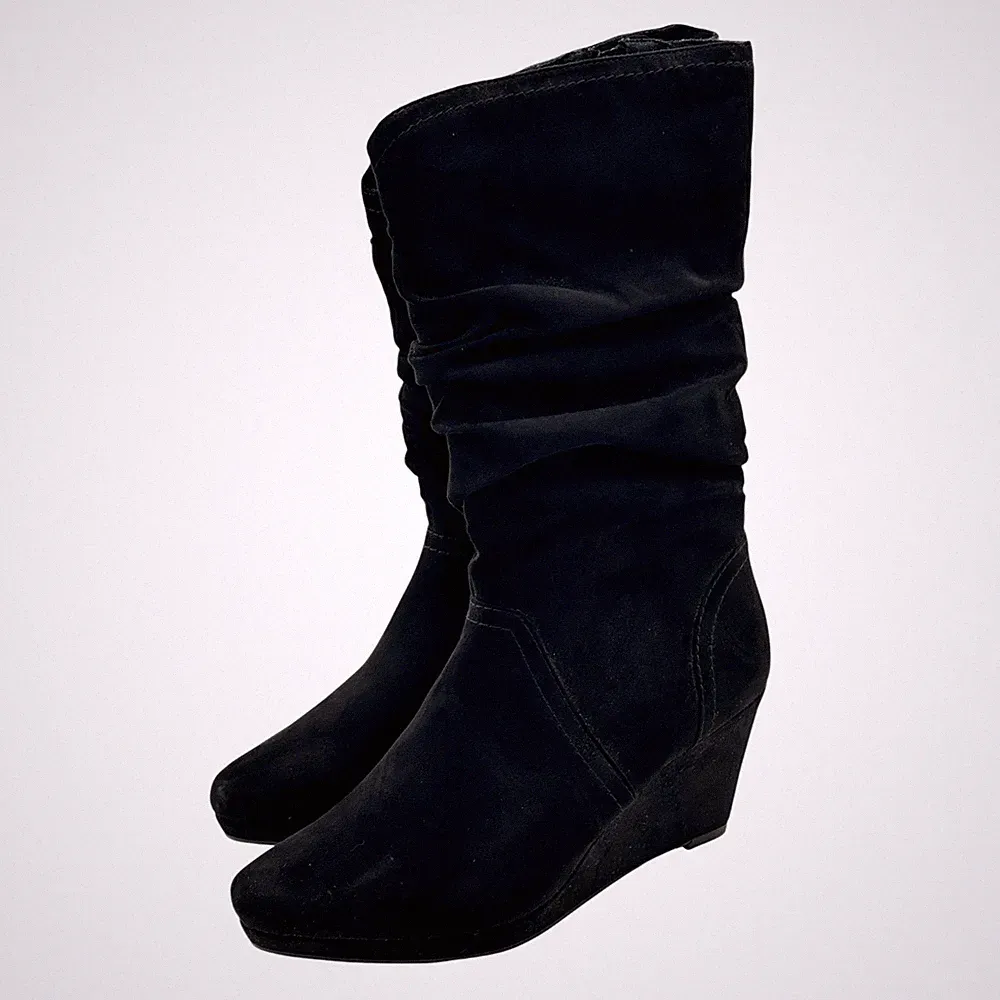 Tamaris Damen Stiefel Keilabsatz Schwarz Gr 41 Warm Gefuettert Wedge Neuwertig