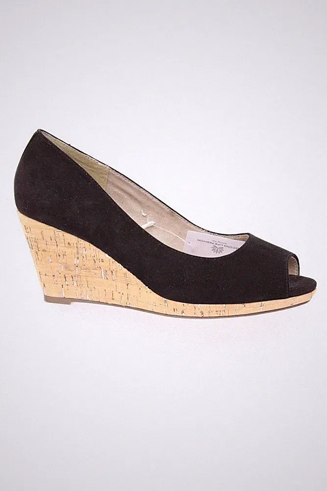 ✨ Tamaris Peep Toes mit Keilabsatz für Damen Gr. 38 neuwertig schwarz ✨