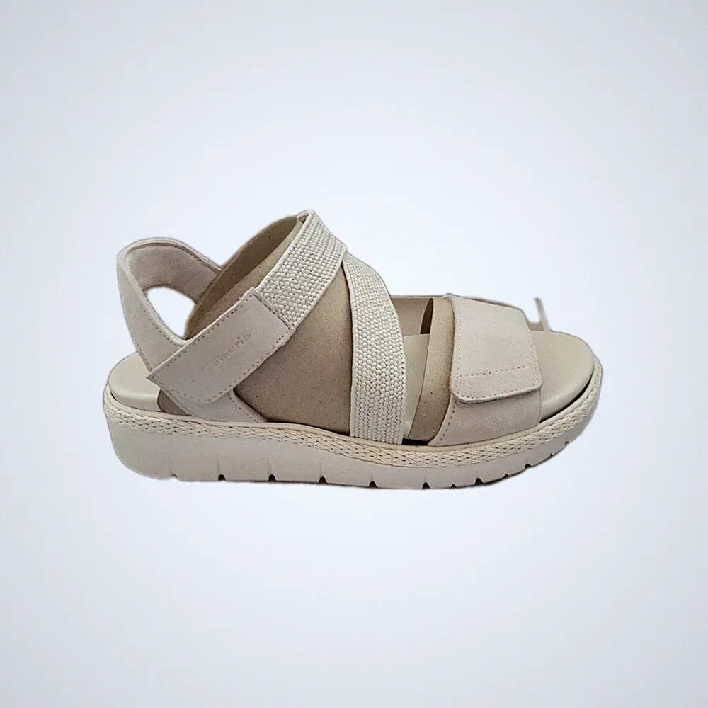 Tamaris PureRelax Damen Sandalen Leder Ivory Klettverschluss Gr. 36-41 Neu