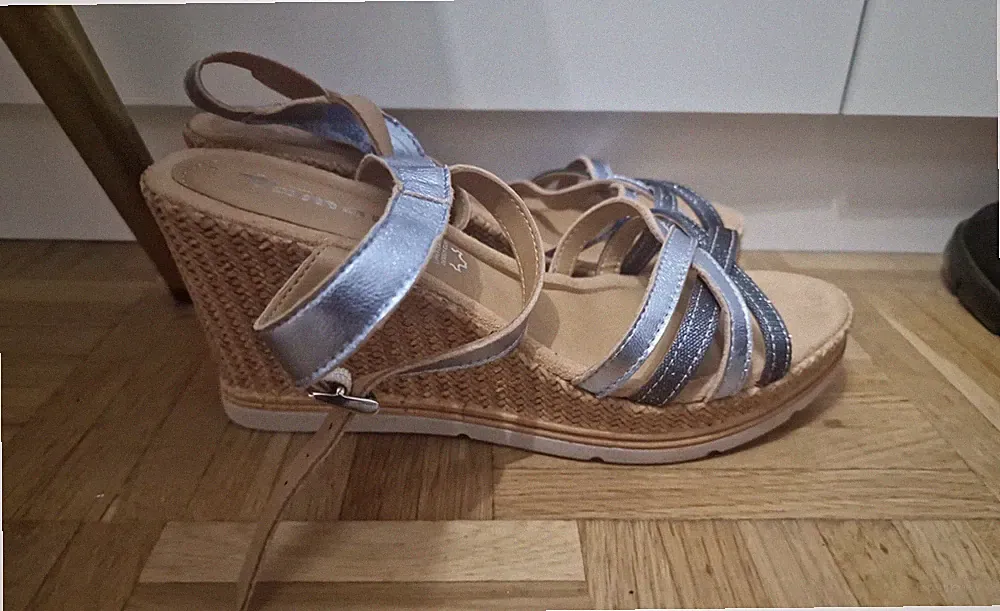 Tamaris Sandalen blau 39 Keilabsatz
